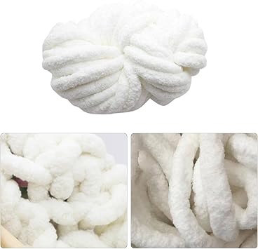 Chenille Iceland Wool Yarn | 300g Thick Wool Chunky Yarn Handmade Blanket | Flu-ffy Chenille for Soft Throw and Baby Blankets, Arm Knitting, Crocheting, Crafts and Projects