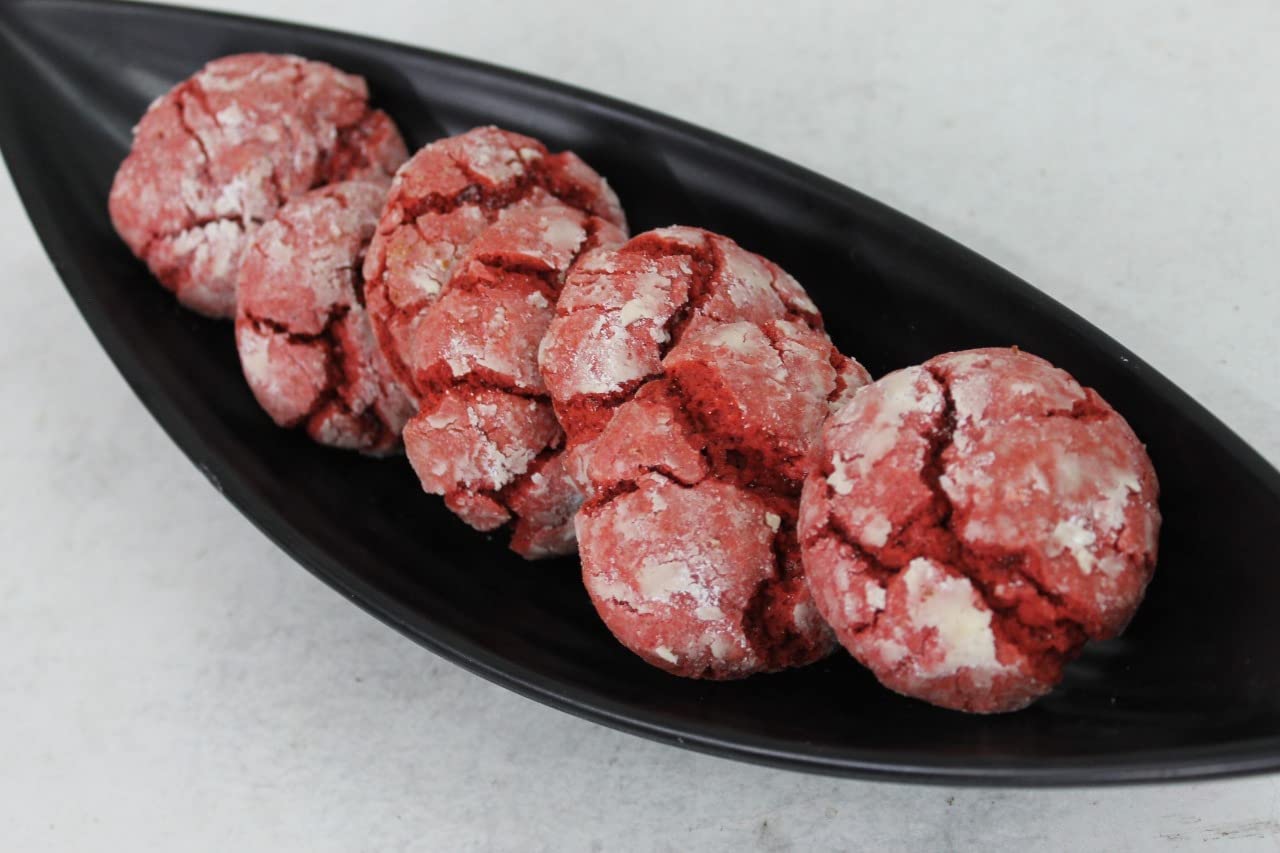 Sugar States Handmade Red Velvet Crinkle Cookies (150 gm's) || Pack of 2 || Combo