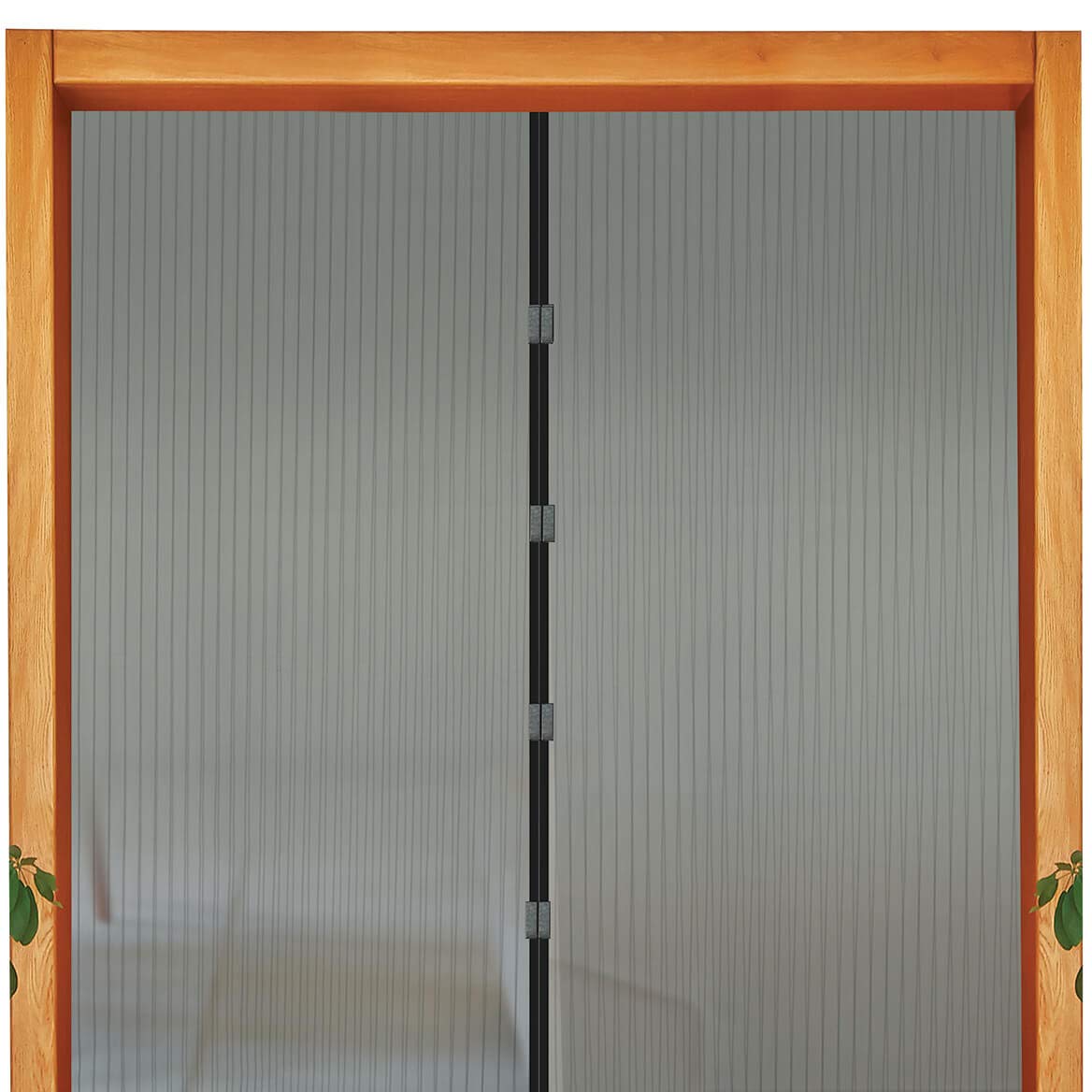 IdeaWorks Magnetic Screen Door for Double French & Sliding Doors, Black - - 