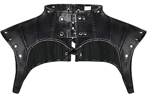 Women's Steampunk Gothic Leather Costume Shoulder Jacket Shrug Armor