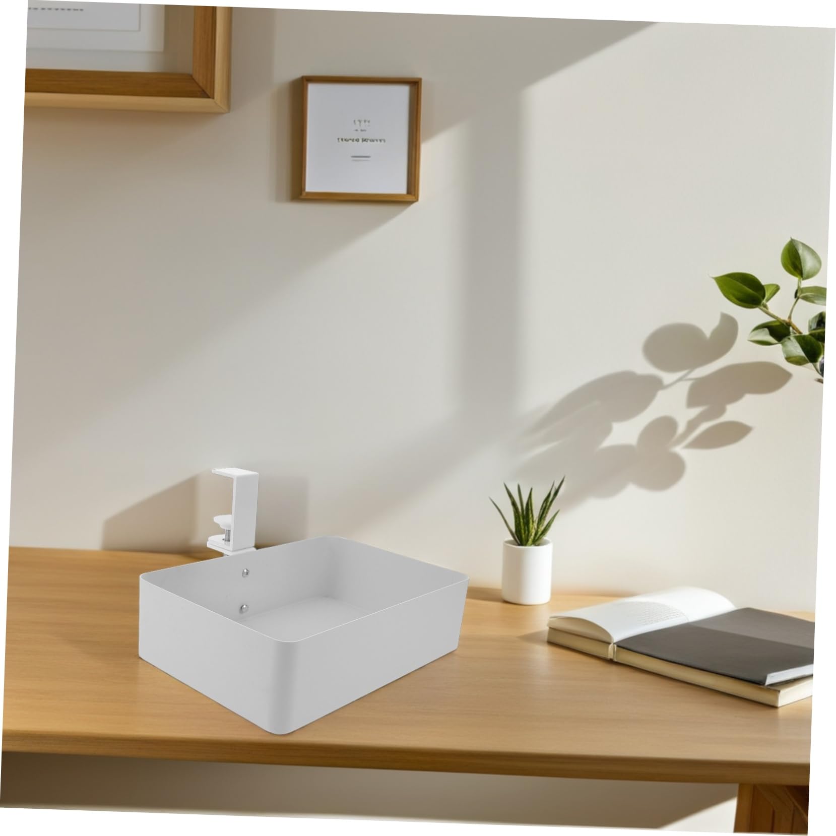 Cestino Porta Oggetti in Metallo Sottile Organizer per Ripiano Sotto la Scrivania Cestino per Piccoli Spazi in Cucina e Bagno Contenitore da Appendere per Organizzazione