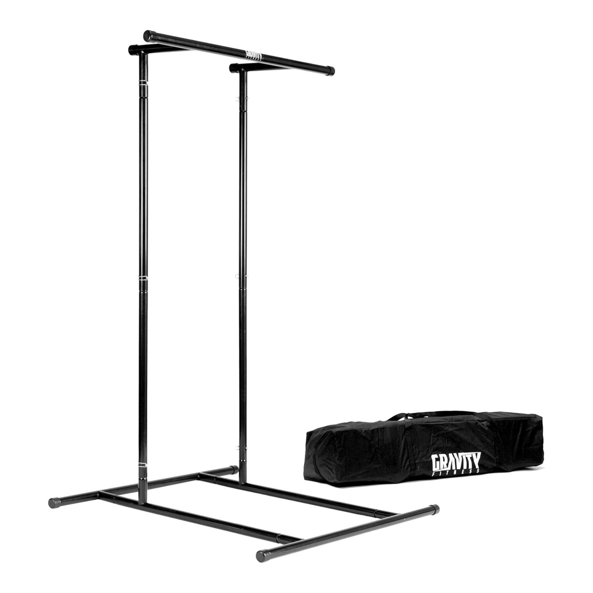 Gravity Fitness Barre de Traction Portable - Station de Dips Ajustable - Barre Freestanding pour Entraînement Calisthénie, Musculation Maison, Poids du Corps, Gymnastique & Fitness