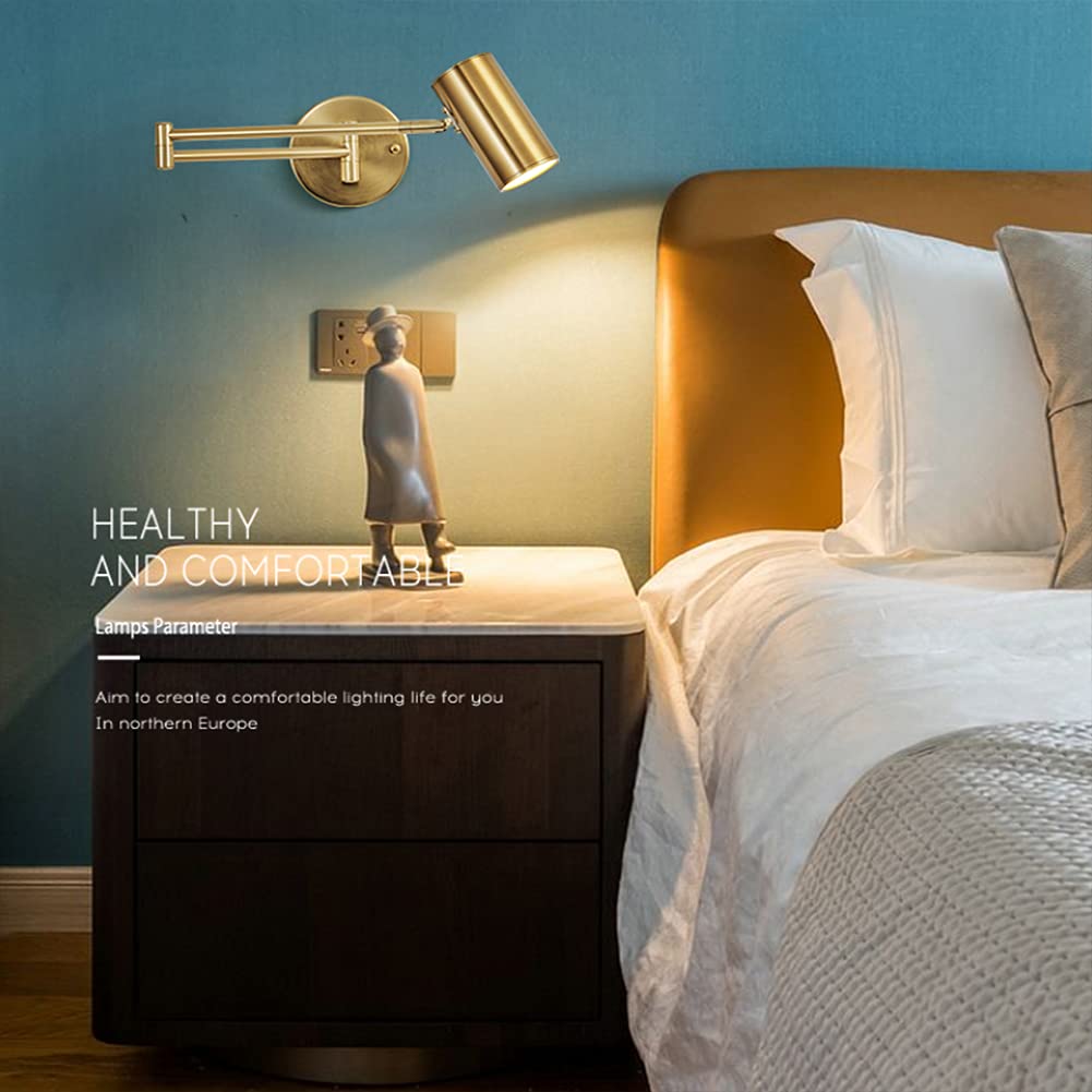 AVLUZ Wall Light Lamp, Adjustable Swing Long Arm Metal Wall Mounted - View #12