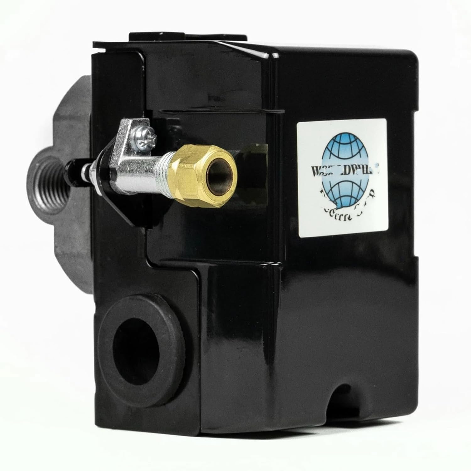 Four Port 95-125 PSI Universal Air Compressor Pressure Control Switch 1/4" NPT, Material: Plastic, Color: Black, Air Compressor Four Port Pressure Switch