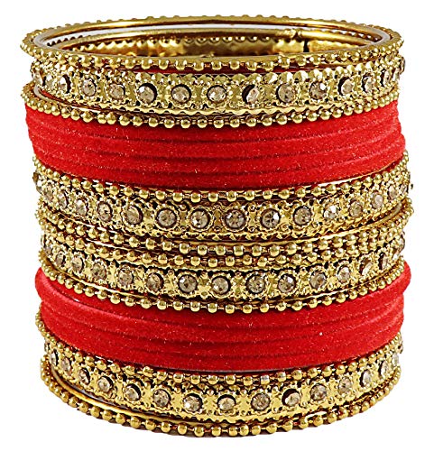Image of NMII Get your traditions Valentine Gift for Girls & Women Silk Thread Bangle Set With Zircon For Womne & Girls