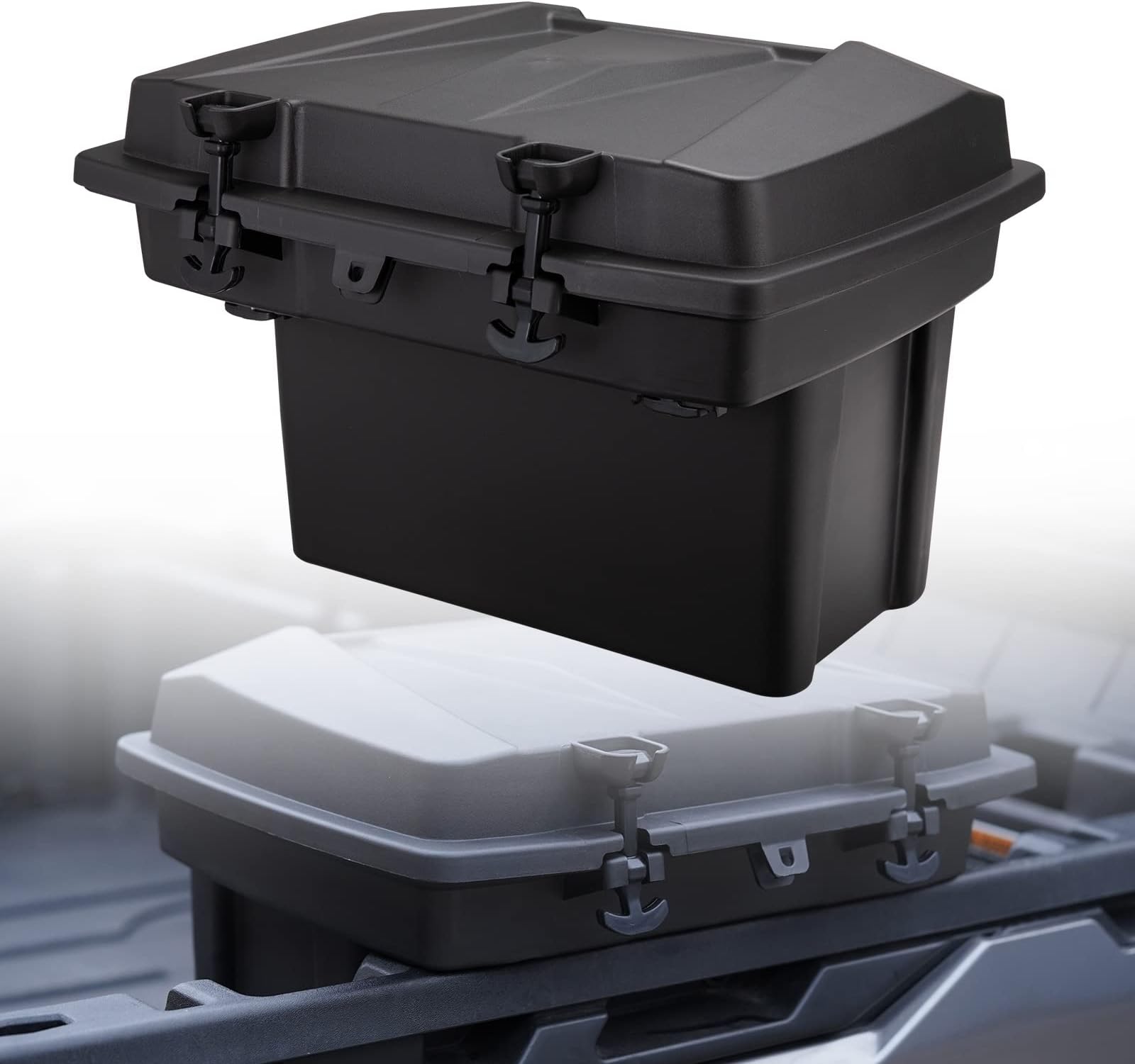 A & UTV PRO Removable Cargo Storage Box, Compatible with 2016-2023 Can Am Defender Max HD5 HD8 HD10 /Commander 2021-2023, Bed Trunk Tool Storage Bin Box Container with Lid Accessiories