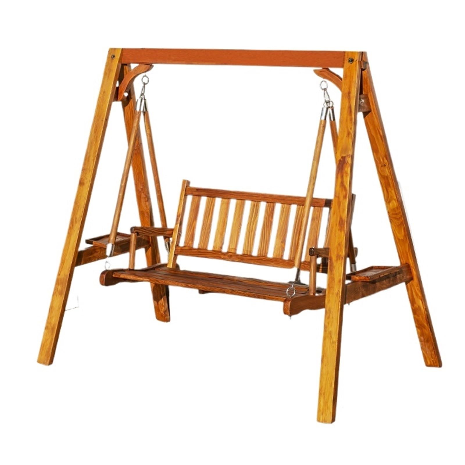 Wooden Swing Bench Sun Proof Patio Balcony Rocking Chairs Outdoor Two Person Swing for Courtyard Garden Solid Wood