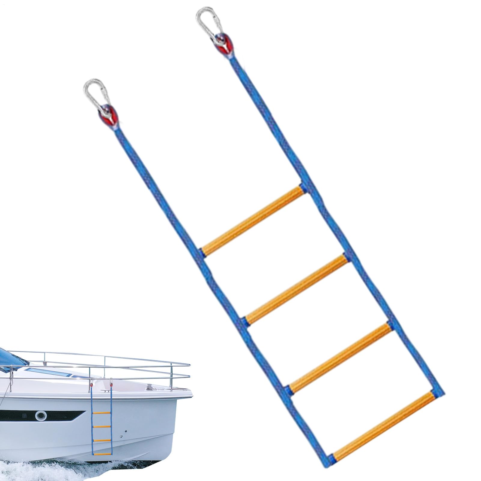 Scaletta per barca - corda da arrampicata compatta, pieghevole, portatile grande mare, scalatore portatile | Di Corda Resistente Barca Nuoto / Imbarco / Pesca / Kayak / Lago / Piscina / Marino / Acqua / Navigazione / Varo / Zattera