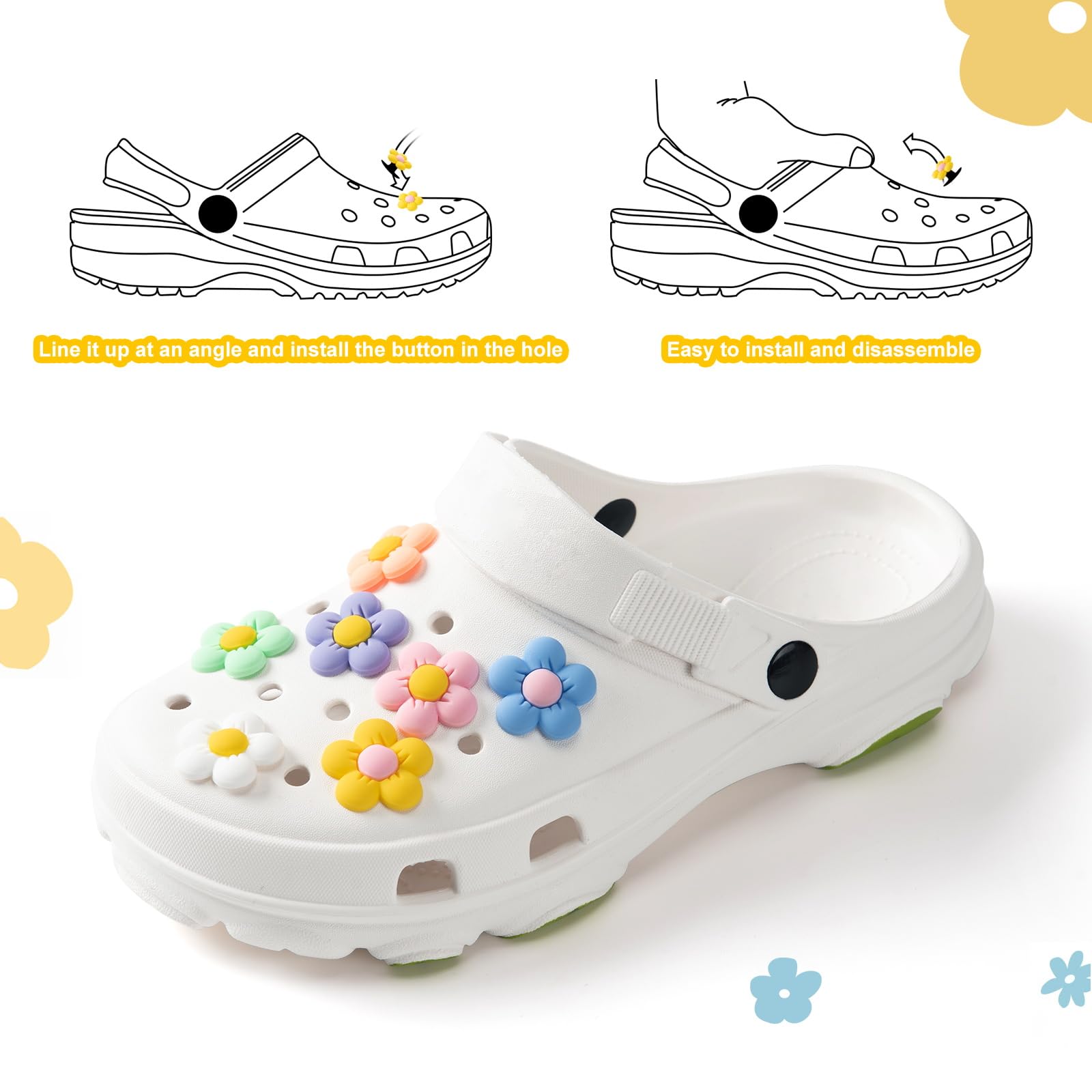Adornos para Zapatos Crocs 22/30/100 Pines Decoración Sandalias Zueco Niñas Mujeres Niños