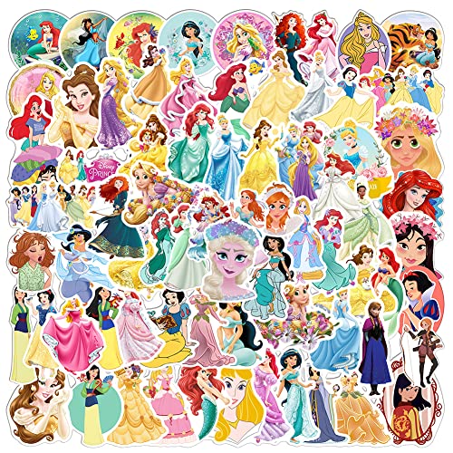 Pegatinas de Princesa Hilloly 100 Piezas Cartoon Princesa Pegatinas PVC Impermeables Pegatinas para...