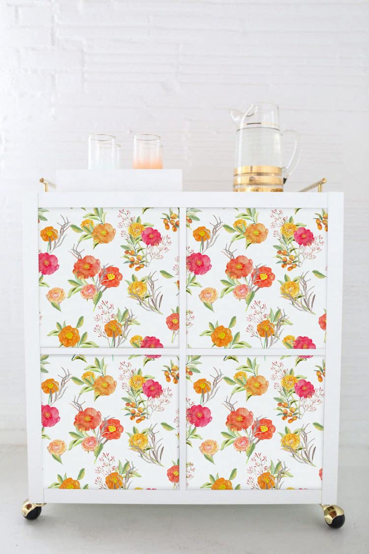 Pegatinas Kallax 33x33 juego de 8 adhesivos autoadhesivos para mueble Expedit flores