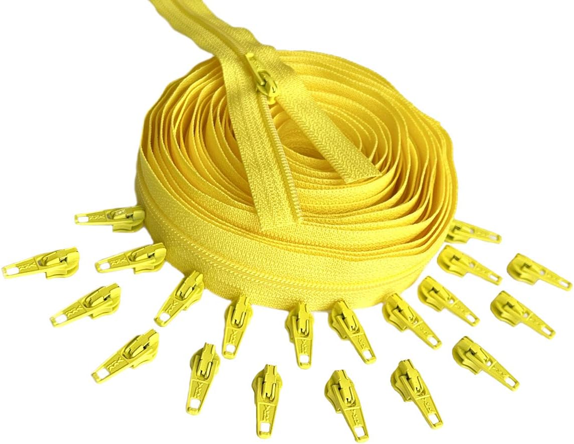 #3 Nylon Coil Continuous Zipper Chain By The Yard Make-A-Zipper 5 Yards with 20 Automatic Lock Zipper Pulls Same Color for DIY Sewing Crafts or Bags (White #501) image 4