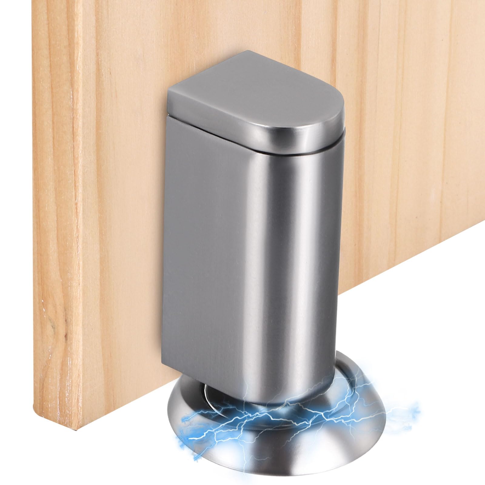 PATIKIL Magnetic Door Stoppers, Metal Windproof Door Catch with Adhesive and Screws to Keep Doors Open for Home Kitchen Bedroom Bathroom, Gray