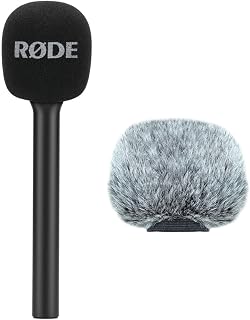 Rode Interview GO - Mango adaptador de mano para Wireless GO + keepdrum WSBK protector de viento, color negro