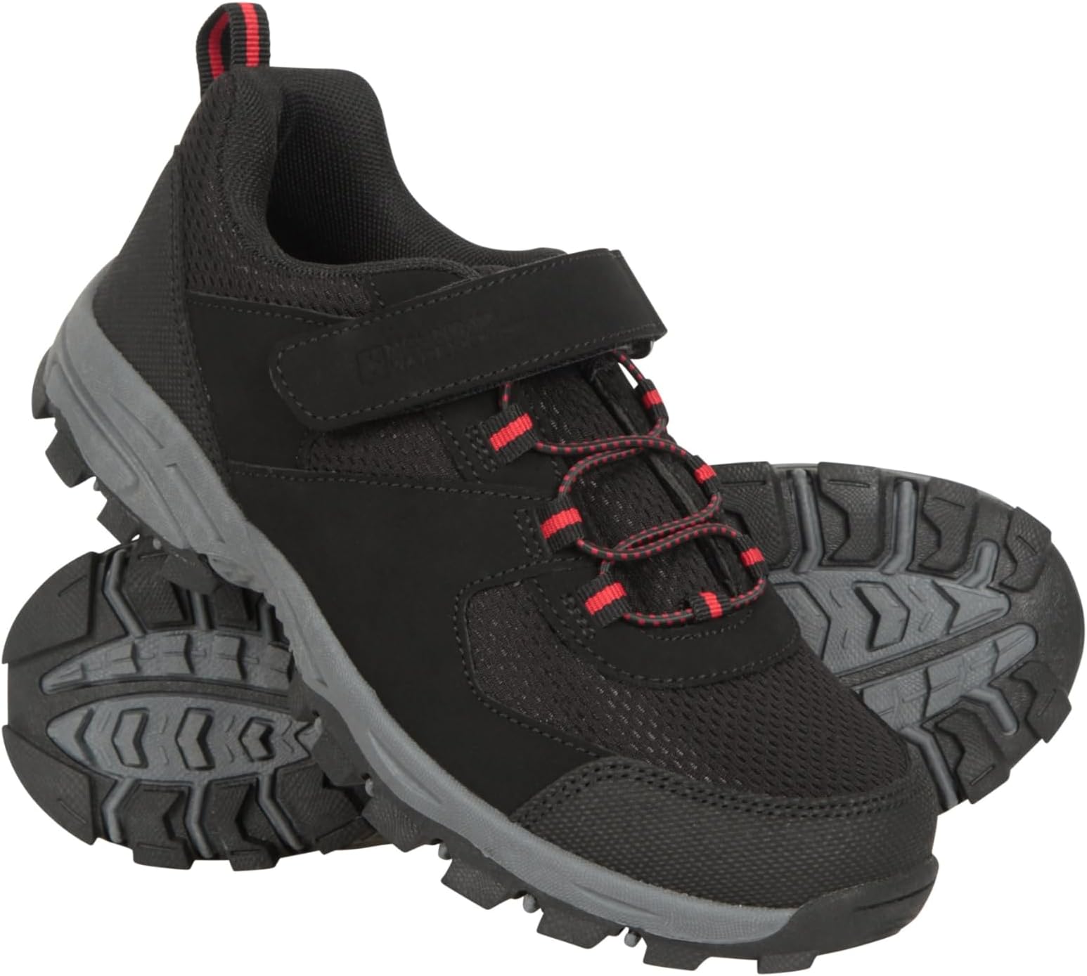 Mountain WarehouseMcLeod Kids Outdoor Walking Shoes - Water-Resistant Quick Dry Breathable Plimsoles with EVA Footbed - Spring Summer Walking, Hiking, Outdoors Black Kids Shoe Size 3 UK