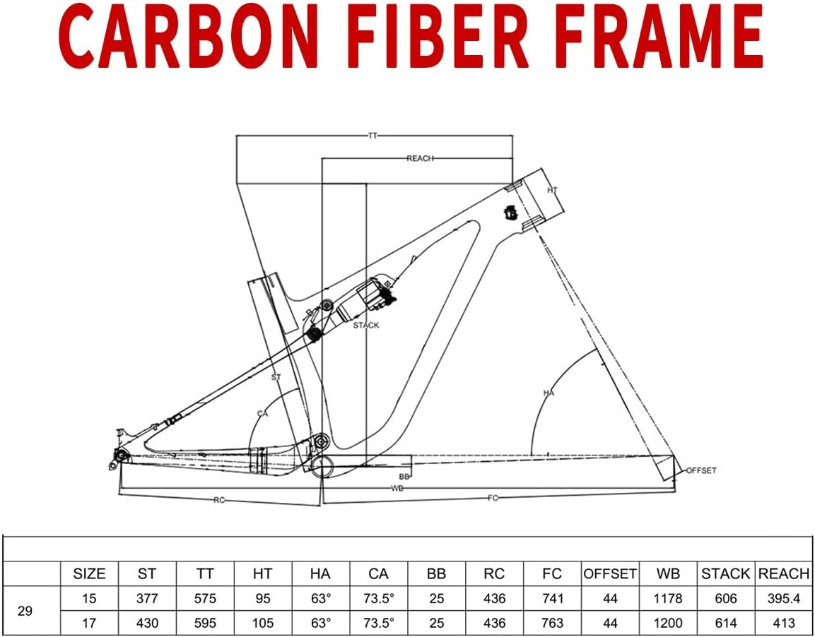 27.5/29er Full Suspension Bike Frame Carbon Fiber Mountain Bike Frame 15/17" Soft Tail Frames XC/DH Thru Axle 148 * 12mm Disc Brake