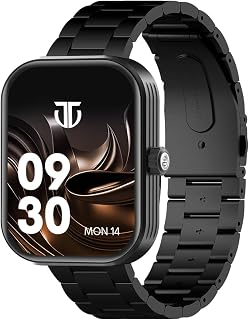 Titan Titan Mirage Premium Fashion Smartwatch 1.96" AMOLED Display with AOD 800 NITS Brightness 410 * 502 Pixel Resolution Functional Crown SingleSync BT Calling IP68 (Metal Strap+ Extra Silicone Strap)