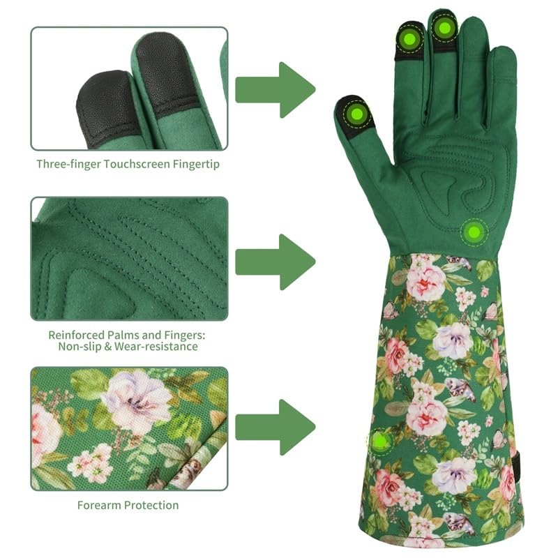 Guanti da Giardinaggio Anti-Spina for la Difesa del Braccio, for Donne e Uomini, Comodi, Flessibili e con Un Design Protettivo Essenziale for Le attività di Giardinaggio.(Blue)