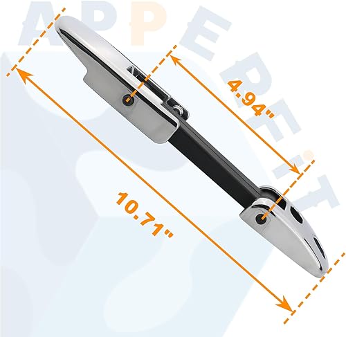 Miniatura 2 de Correa de cierre de capó con soporte de enganche cromada compatible con Kenworth T660 T470 T370 T270 T170, Peterbilt 386 384 340 348 337 335 325