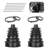 Zeathery 2 PCS CV Axle Boot, Cuttable Protective Cover with Clamps and Cable Ties, Portable Rubber Waterproof Seals for 19 mm-24 mm Axle Diameters, for Most FW and AED Vehicles (Black)