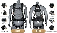 Vista 3 de AFP Demon Fall Protection Comfortable Safety Harness (OSHA/ANSI PPE)