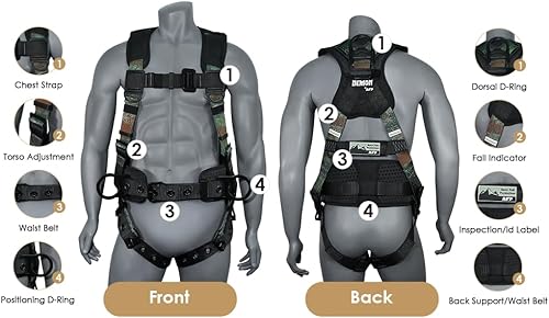 Vista 21 de AFP Demon Fall Protection Comfortable Safety Harness (OSHA/ANSI PPE)