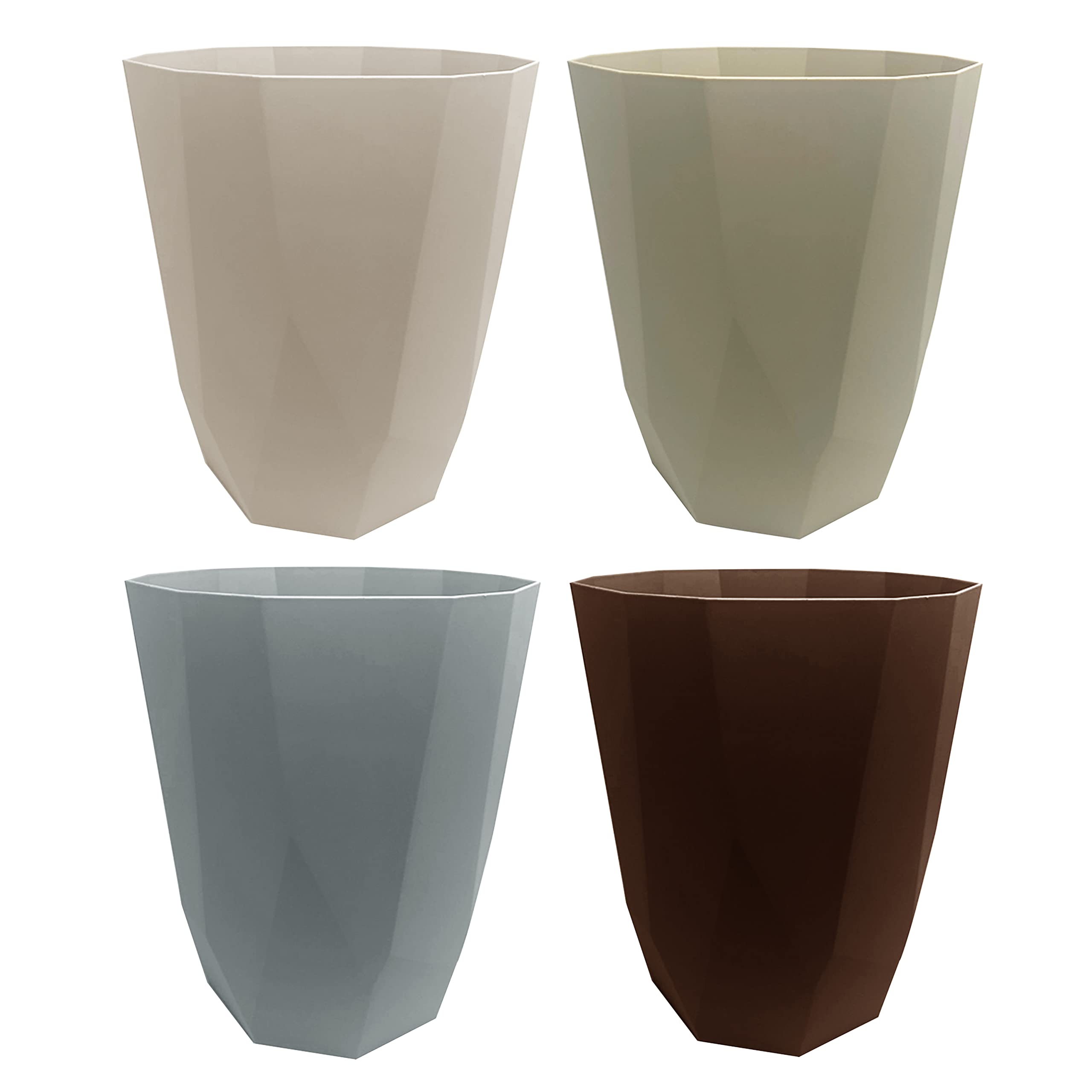 JMS we create smile- 8L Litre Stylish Modern Circular Waste Paper Bin - Lightweight Waste Basket Garbage Plastic Trash Can Dustbin For Home, Office, Dorm Room, Bedroom Desk (Random)