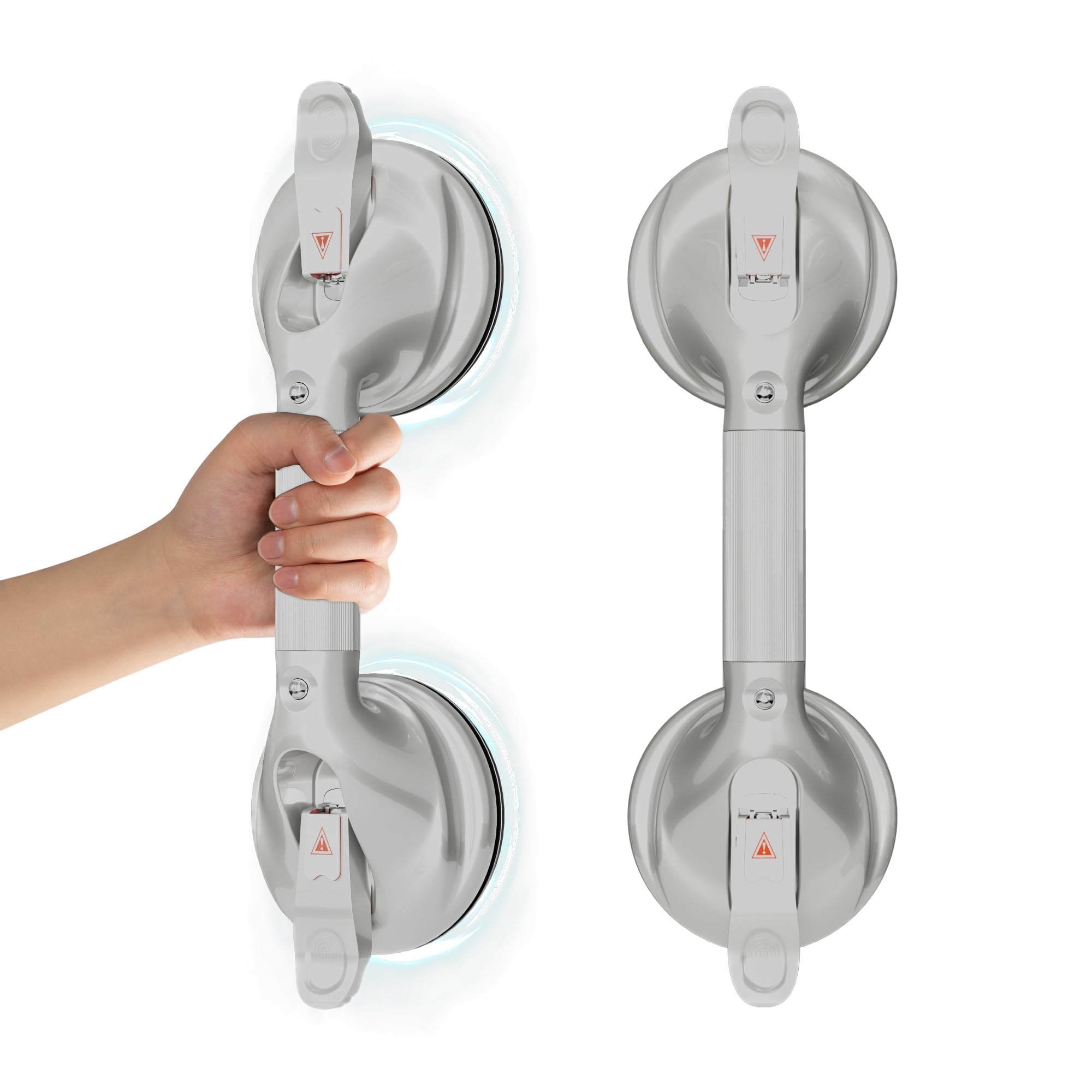 DAILYLIFE Barra de agarre de ducha para bañeras y duchas, mango de ducha resistente de 15 pulgadas con ventosa fuerte, pasamanos de ducha de seguridad de 300 libras para personas mayores y ancianos,