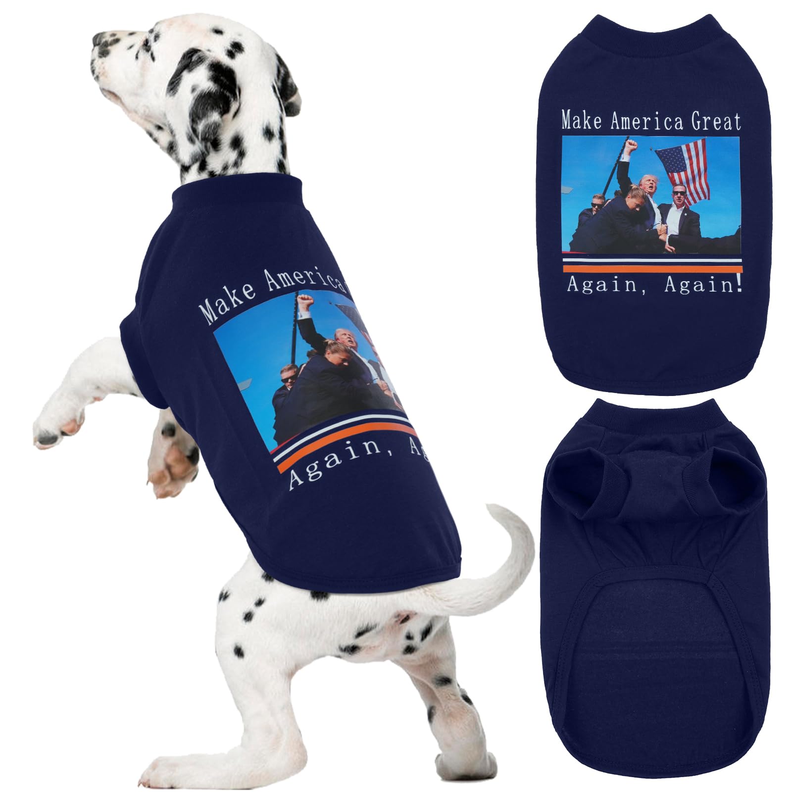 LETSQK Medium Dog Boy Shirts - Navy Blue, Summer Dog Pullover, Sun Protection, Standard Schnauzer to Boston Terrier