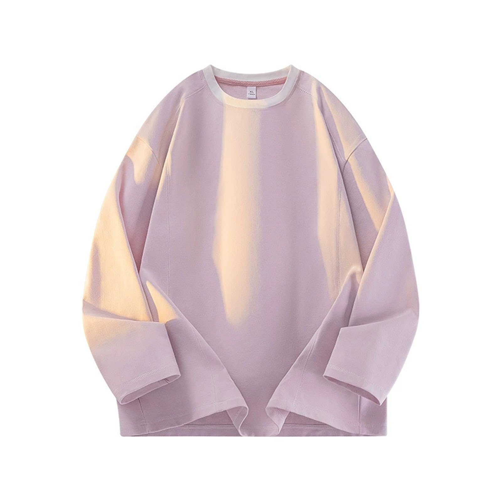 Ropa De Verano Hombre Camiseta Manga Larga para Hombre, Cuello, Versátil, Informal, Sin Capucha, Primavera Y Otoño Esmoquin Mujer Proteccion Solar Gimnasio Deporte Deportiva Oversized