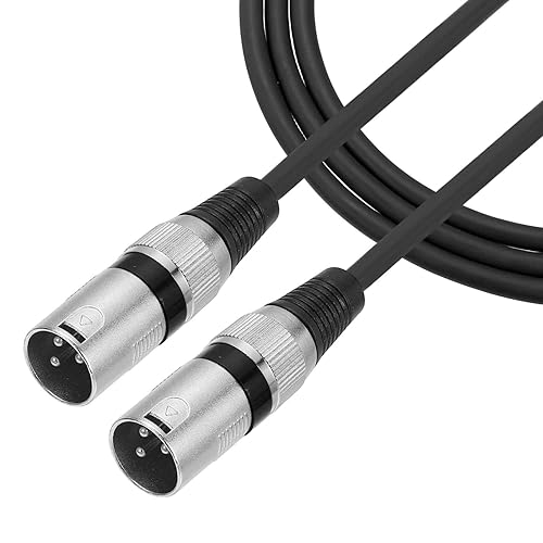 MECCANIXITY Cable de micrófono XLR macho a macho de 2 pies y 3 pines, adaptador profesional de audio XLR, cables de micrófono para sistemas PA de
