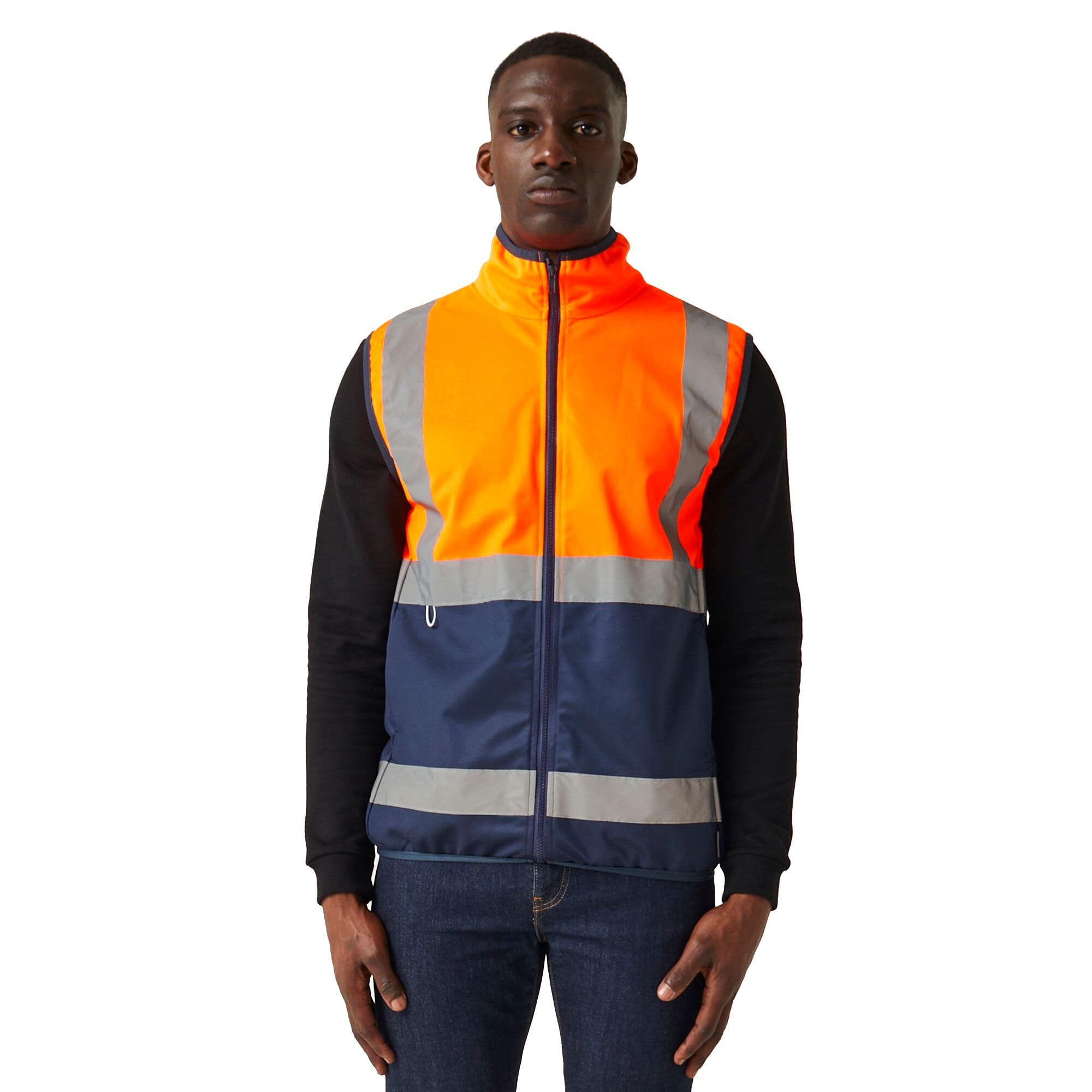 Regatta Men's Orange/Navy Professional Colour Block Recycled Lightweight Full Zip Sleeveless Vest 3XL