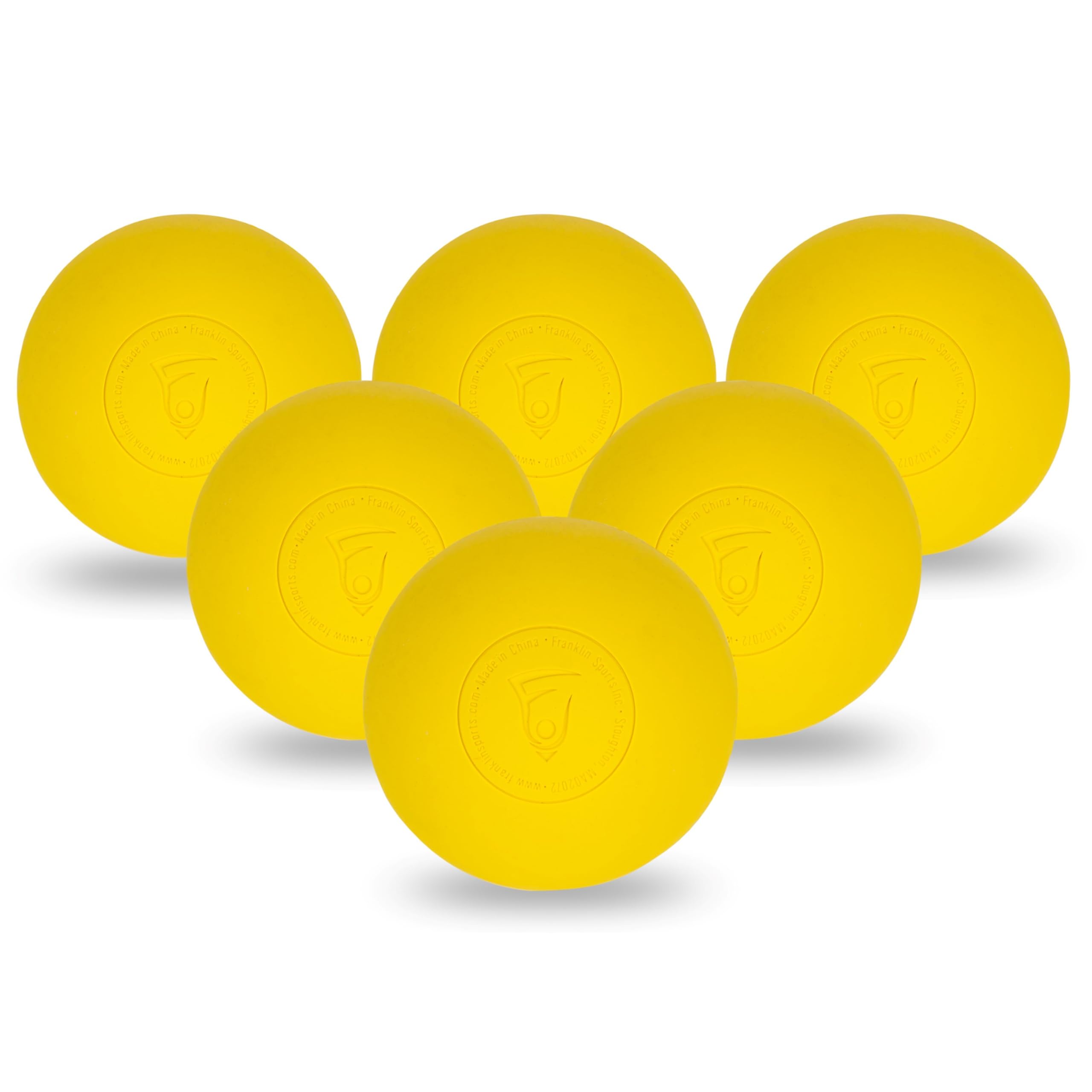 Franklin Sports Lacrosse Balls - Official Size Lax Balls for Practice - Rubber 63mm Outdoor Lacrosse Balls - Great for Muscle Massage Therapy + Yoga - White + Yellow