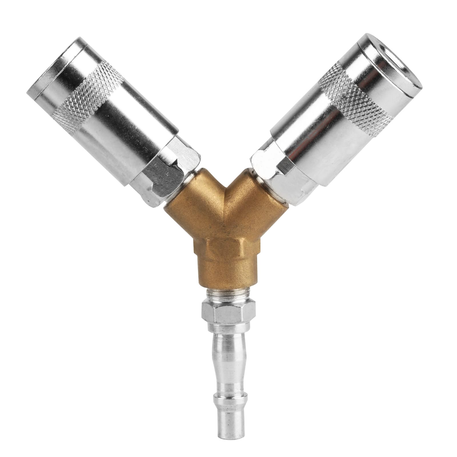 1 SetAirline Hose Connectors,1/4" BSP Airline Hose Connector Y Splitter Airline Coupling 1/4" BSP Air Line Fittings,3 Way Male/Female Thread Quick Release Coupler Fittings for Air Lines Compressors