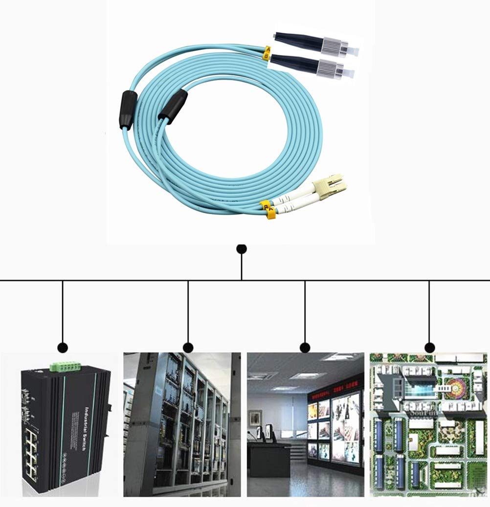 Stillshine. 10Gb OM3 Cavi a Fibra Ottica con Armatura in Acciaio Inossidabile, Fiber Optic Cable (50/125),Cavo Duplex multimodale (30 Metri,LC a FC)