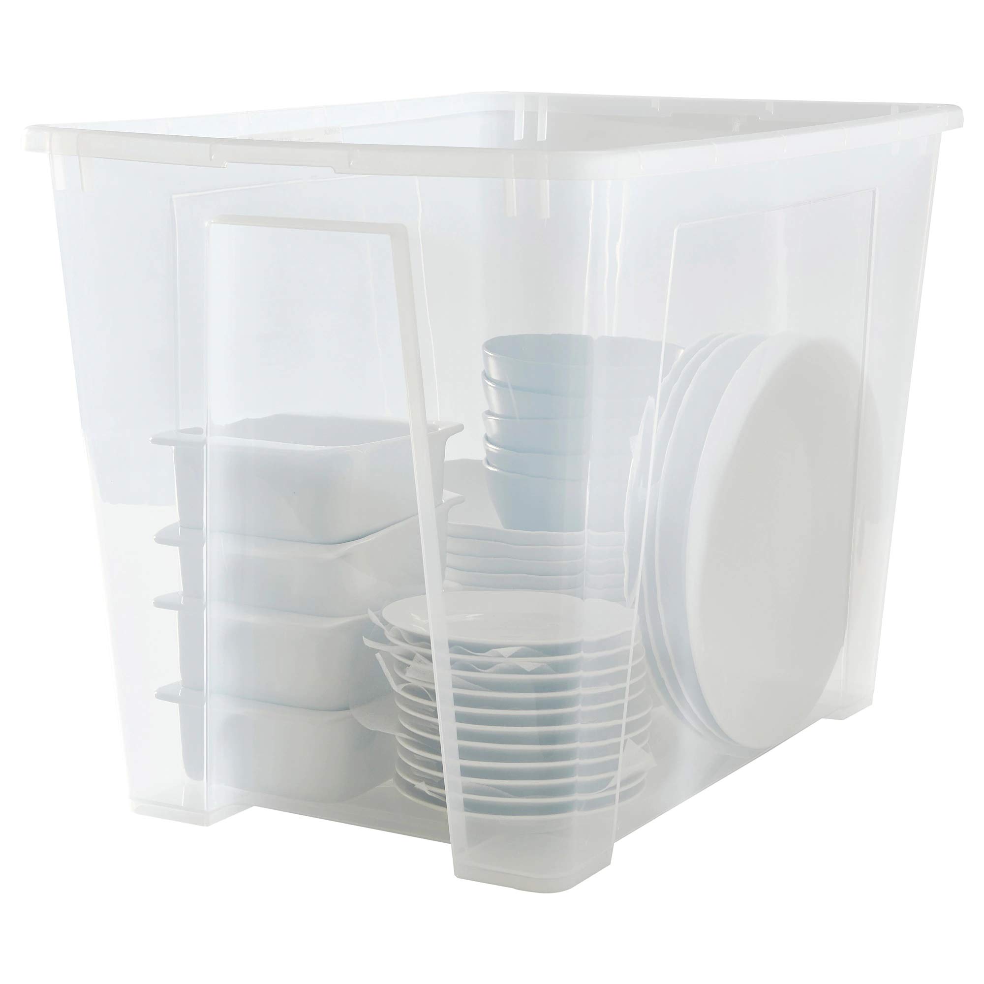 Box with Lid Transparent, Assembled Size Width: 56 cm Depth: 39 cm Height: 42 cm, Materials Polypropylene Plastic