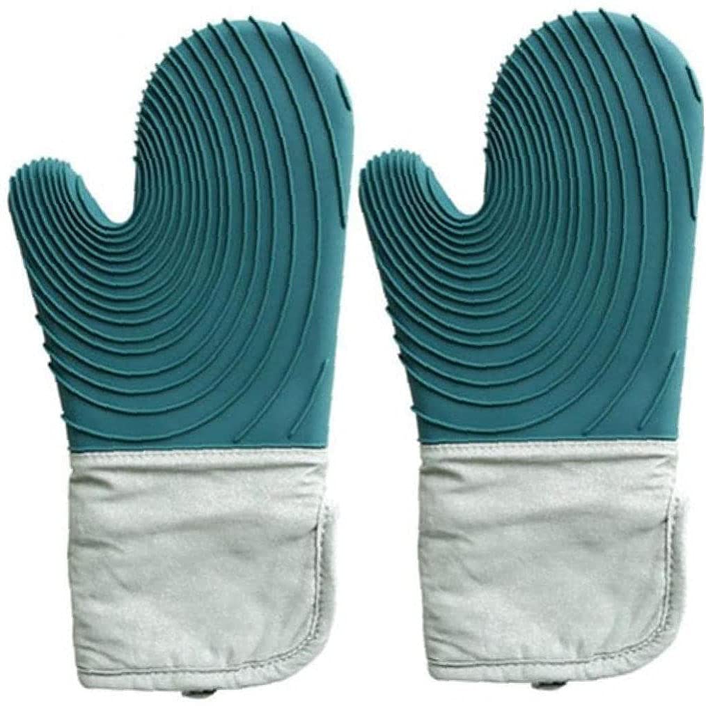 Guantes de silicona aislantes térmicos lavables un par resistentes a altas temperaturas para cocina