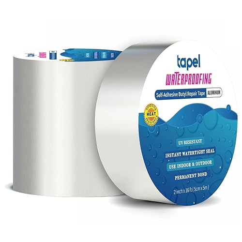 Tapel Cinta impermeable de butilo para fugas 2 x 16 pies Masilla de goma de sellado hermético de larga duración para reparación al aire libre bajo