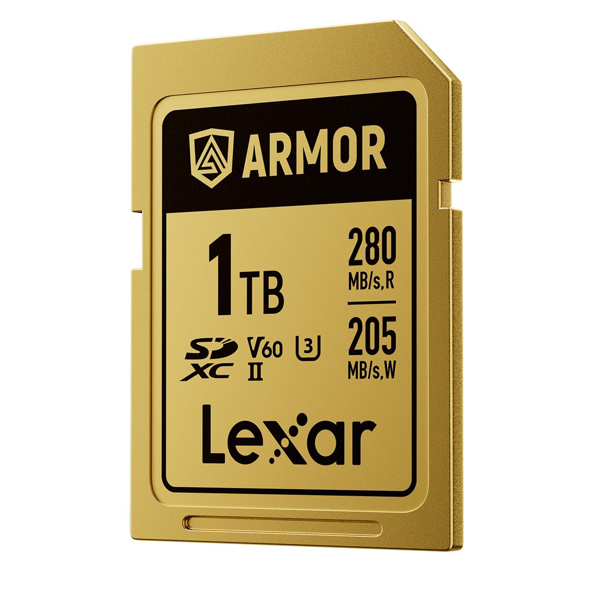 Lexar ARMOR GOLD 1TB SDXC – Scheda di Memoria Rugged in Acciaio, Impermeabile IP68, UHS-II ad Alta Velocità, Ideale per Foto RAW, Video 4K/6K e Outdoor