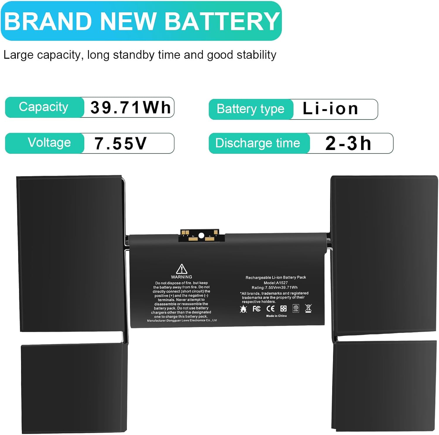 Futurebatt A1527 Battery Replacement for A1705 A1534 Battery Fit for MacBook8,1 9,1 10,1 A1534 MacBook Rtina 12 inch 12 Inch Retina EMC 2746 2991 3099 661-02267