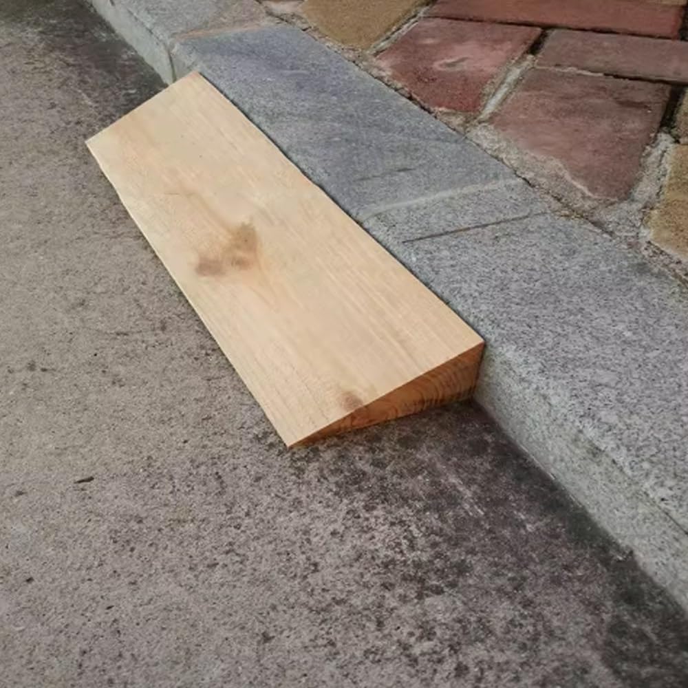 Rampes De Trottoir en Bois 6cm De Haut, Rampes De Seuil Portable Rampe Légère pour Fauteuil Roulant, Rampes D'accès pour Entrée De Maison(60 * 10 * 6cm)