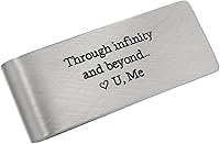 Vista 1 de Engraved Money Clip for Men Personalized .925 Sterling Silver Valentine's Day Present for Husband Anniversary Boyfriend Custom Slim Minimalist Front