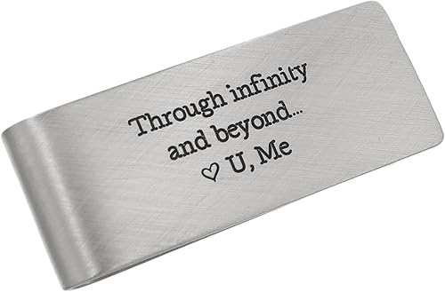 Engraved Money Clip for Men Personalized .925 Sterling Silver Valentine's Day Present for Husband Anniversary Boyfriend Custom Slim Minimalist Front