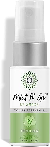 Miniatura 1 de Mist N' Go by OMAZE - Spray de baño de viaje para eliminador de olores de excrementos, espray de inodoro de viaje para ambientador de excrementos
