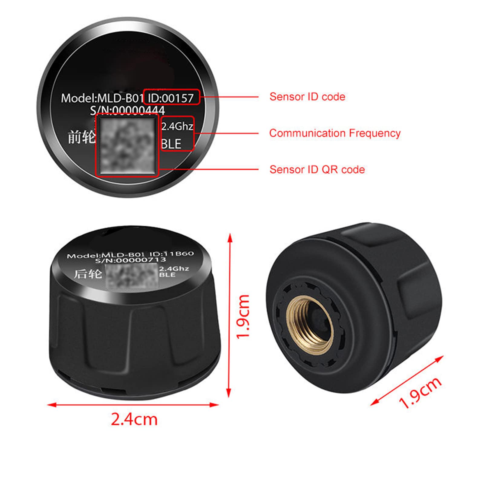 Mini Sistema di monitoraggio della Pressione dei Pneumatici TPMS, sistemi di monitoraggio della Sicurezza Wireless con 4 sensori Esterni, Controllo App Intelligente/Display LCD Digitale/r