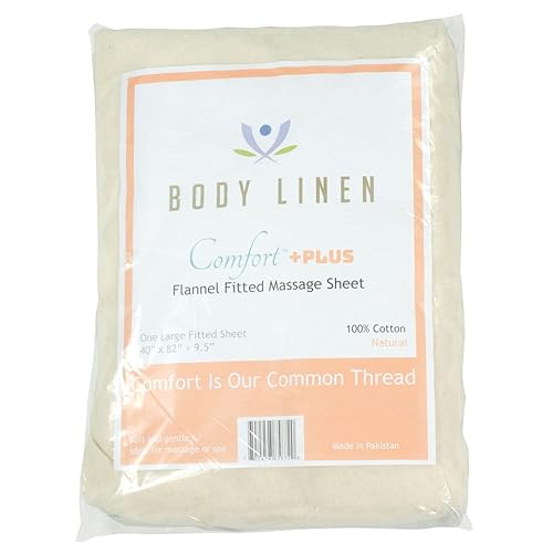 Miniatura 4 de Comfort - Mesa de masaje extra ancha de franela de algodón para masaje extra ancha (34-40 pulgadas), calidad profesional. 100% algodón, natural