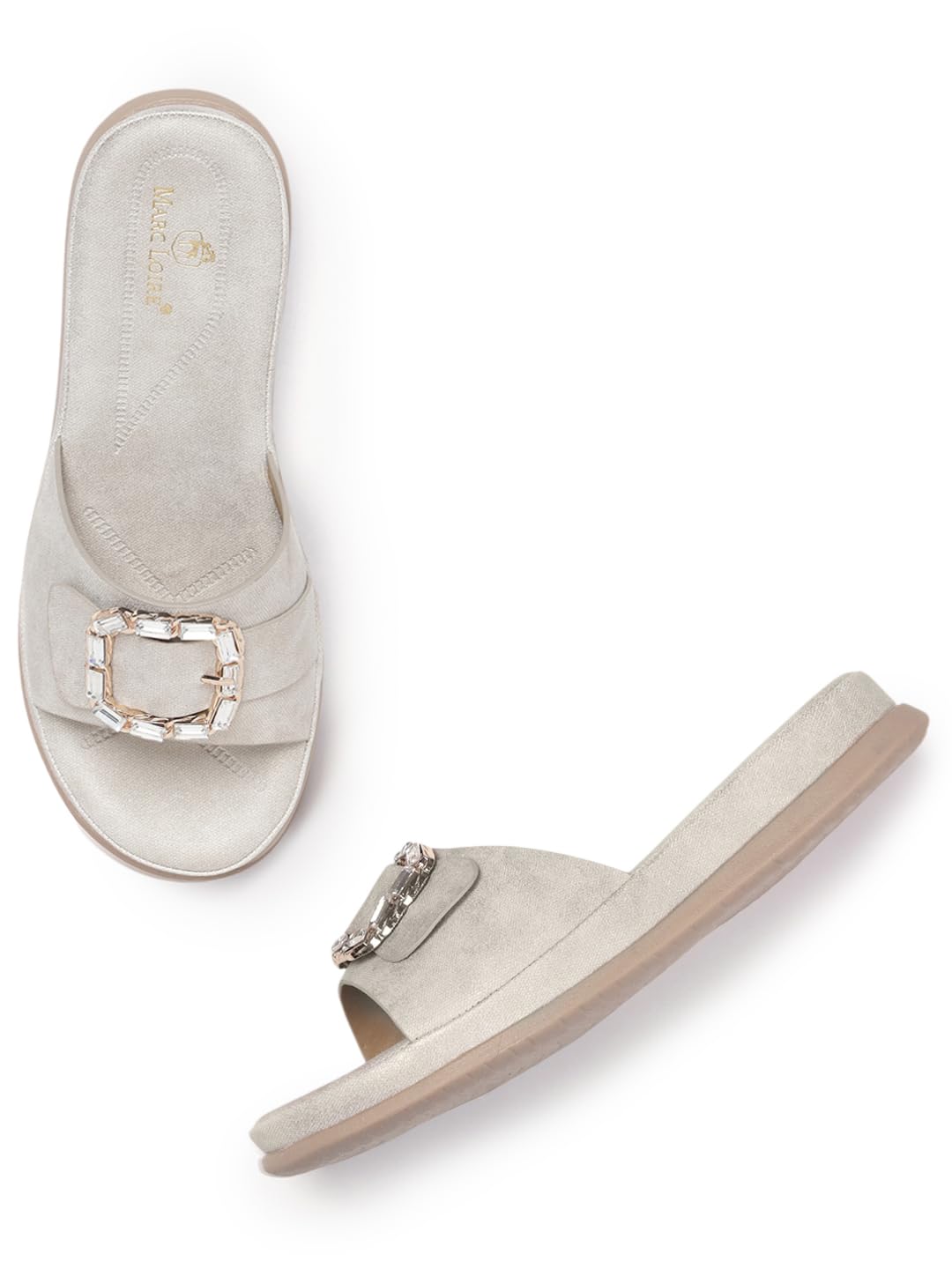 marc loire Women’s Antique Embellished Open Toe Flats Stylish Party & Casual Wear Sandals with Comfortable Fit-picture-29