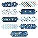 WRAPAHOLIC 18 Pcs Hanukkah Gift Pull Bows Assortment - 5 Inches Diameter Pull String Bows (Blue & White) for Chanukah, Holiday, Party Favors, Decor