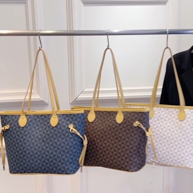 Bolso Tote de Mujer en Cuero PU Marrón 2 pcs con Monederos miniatura 7