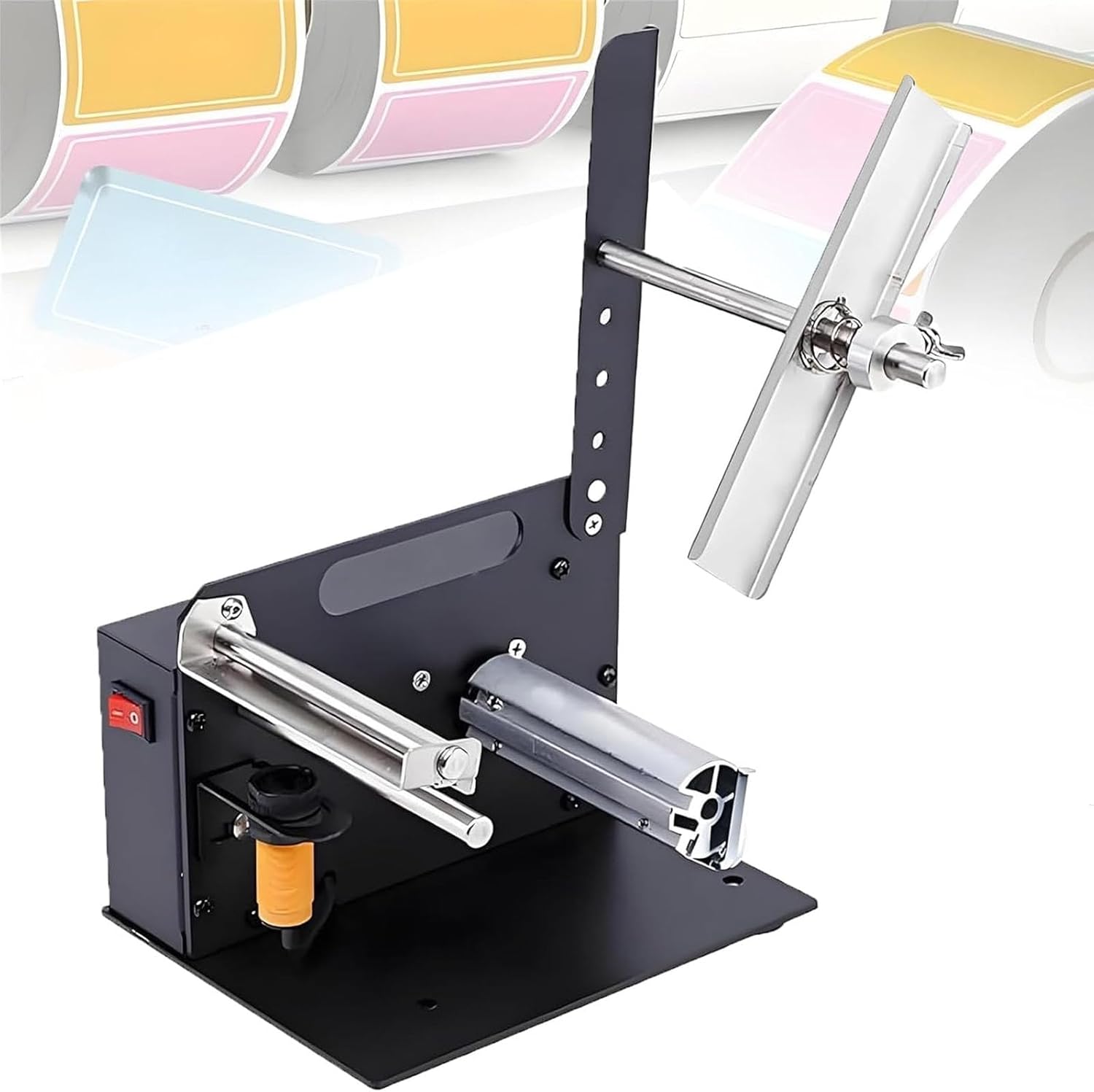 Automatic Label Dispenser, Electric Peeling Machine with Adjustable Speed and Tension, 8in/s Rewinding Speed, 180mm Diameter, 110mm Width for Factories and Warehouses